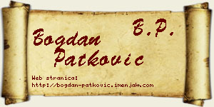 Bogdan Patković vizit kartica